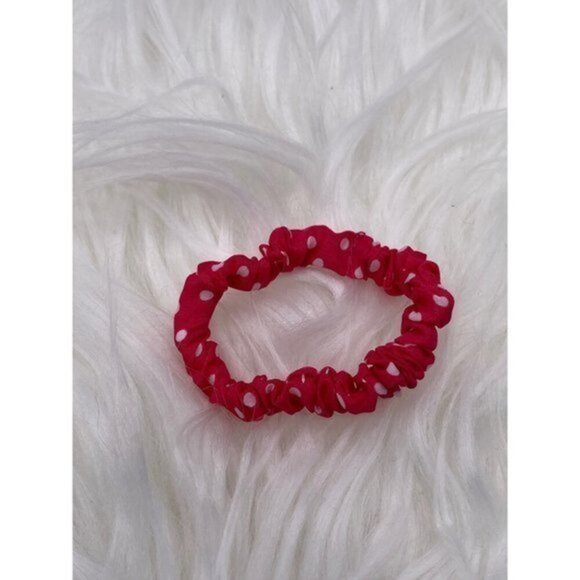 Polka Dot Scrunchie Lot 5 pcs Pink and White - Picture 1 of 7